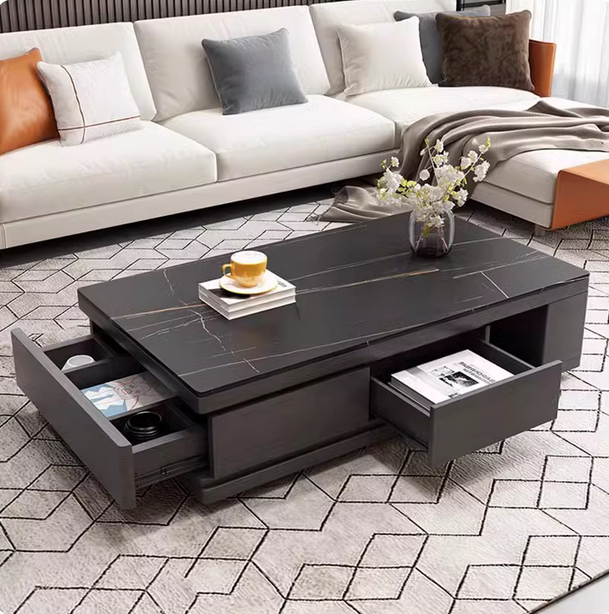 岩板茶几电视柜组合套装