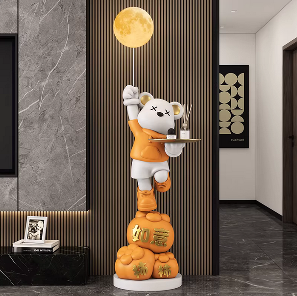 客厅暴力熊存钱罐大型落地灯摆件